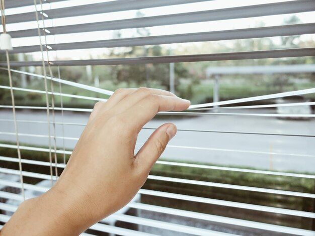 close-up-person-hand-window_ Blinds